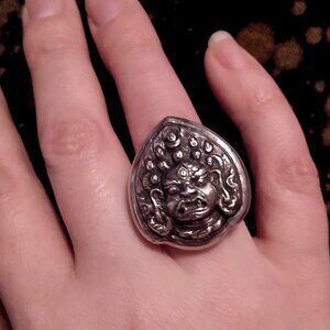 SALE!! Tibetan Sterling Silver Statement Ring — Size: 6.25